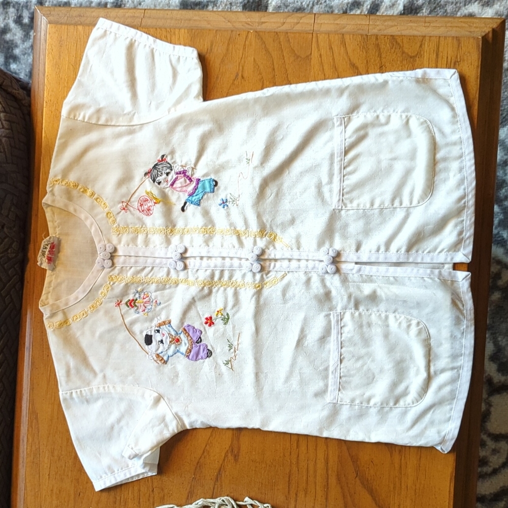 Vintage traditional Chinese embroidered toddler's shirt.